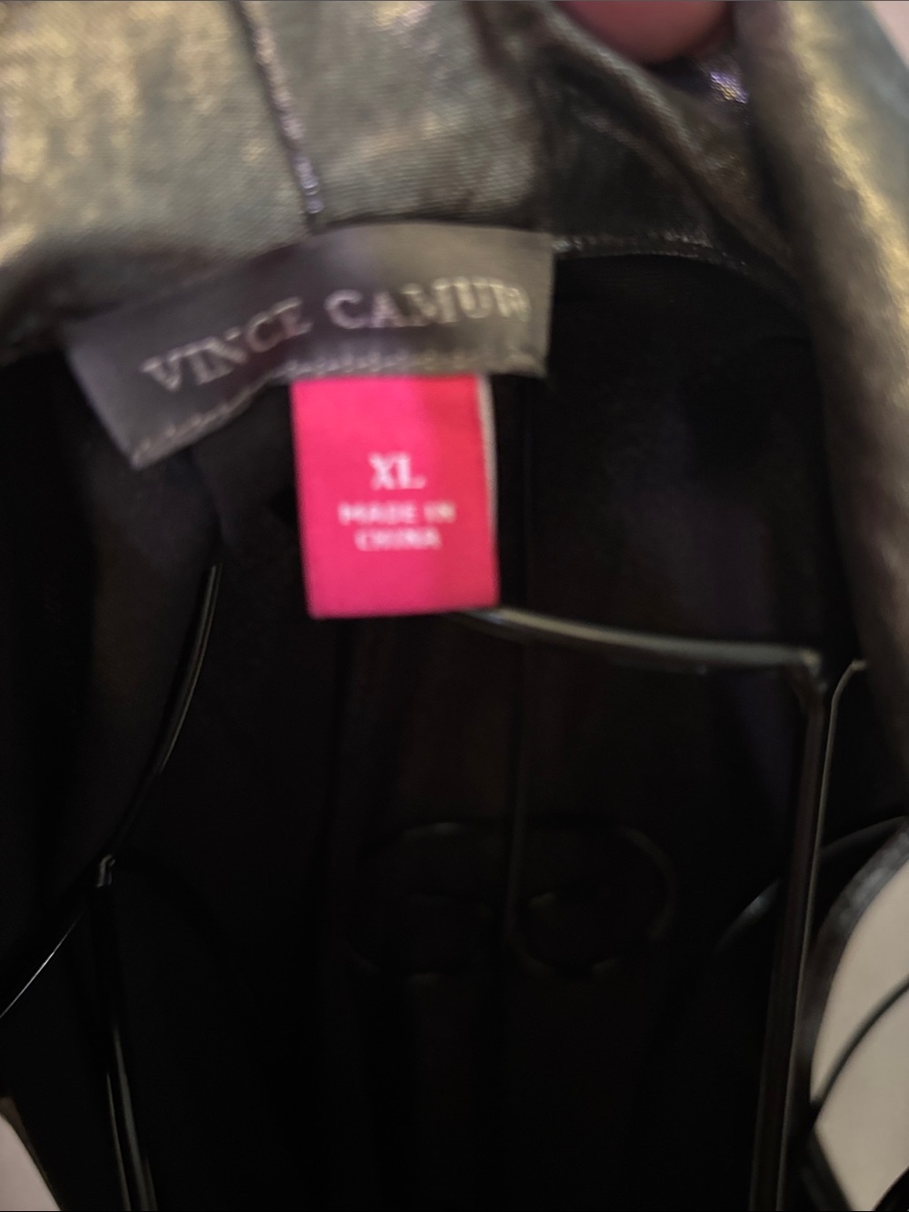 Vince Camuto Shimmery Black Draped Cowl Neck Sleeveless Camisole - Picture 3 of 10